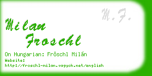 milan froschl business card