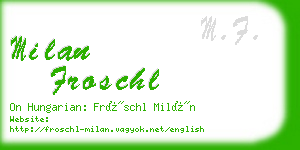 milan froschl business card